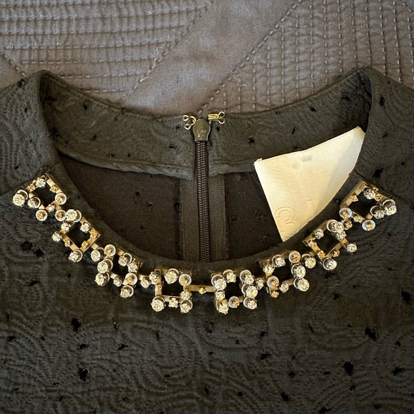 3.1 Phillip Lim top black with jeweled collar and floral pattern 6 - Picture 10 of 12